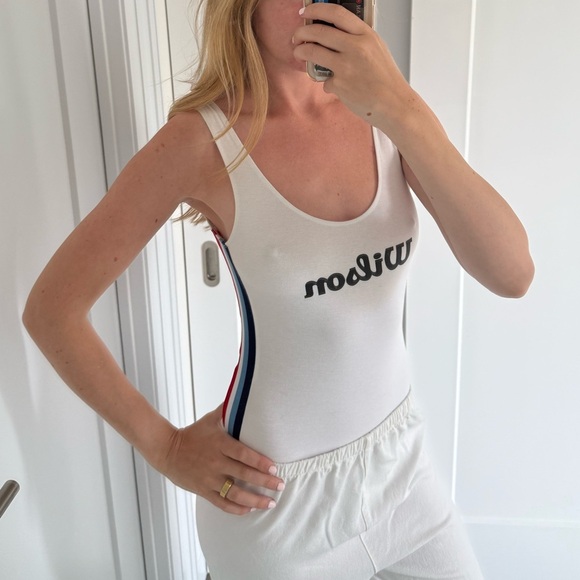 Wilson Tennis Women's White and Blue Bodysuit - Picture 6 of 8